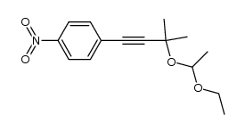 Aethyl(4-p-nitrophenyl-2-methyl-3-butyn-2-yl)acetal (IIIc)结构式