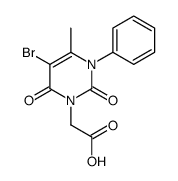 1(2H)-Pyrimidineacetic acid, 3,6-dihydro-5-bromo-2,6-dioxo-4-methyl-3- phenyl-结构式