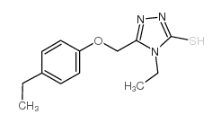 4-乙基-5-[(4-乙基苯氧基)甲基]-4H-1,2,4-噻唑-3-硫醇结构式
