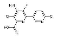 4-Amino-3-chloro-5-fluoro-6-(6-chloro-3-pyridinyl)pyridine-2-carboxylic acid结构式