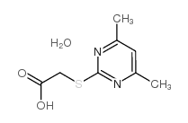 2-(羧基甲基硫代)-4,6-二甲基嘧啶 一水合物结构式