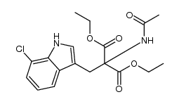 2-乙酰氨基-2-((7-氯-1H-吲哚-3-基)甲基)丙二酸二乙酯结构式