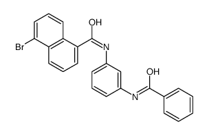 N-(3-benzamidophenyl)-5-bromonaphthalene-1-carboxamide结构式