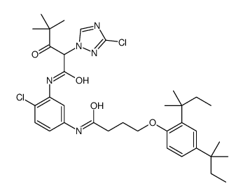 N-[5-[[4-[2,4-bis(tert-pentyl)phenoxy]-1-oxobutyl]amino]-2-chlorophenyl]-3-chloro-alpha-(2,2-dimethylpropionyl)-1H-1,2,4-triazol-1-acetamide结构式