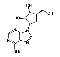 (+/-)-9-<2α,3α-dihydroxy-4α-(hydroxymethyl)cyclopent-1α-yl>adenine Structure