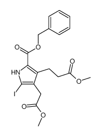 benzyl 2-iodo-3[(methoxycarbonyl)methyl]-4-[β-(methoxycarbonyl)ethyl]-5-pyrrolecarboxylate Structure