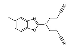 3,3'-((5-methylbenzo[d]oxazol-2-yl)azanediyl)dipropanenitrile Structure
