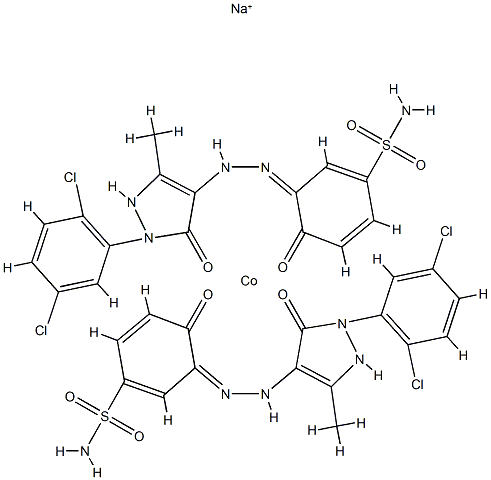 二[3-[[1-(2,5-二氯苯基)-4,5-二氢-3-甲基-5-氧代-1H-吡唑-4-基]偶氮]-4-羟基-苯磺酰胺根合(2-)]-钴酸(1-)钠结构式