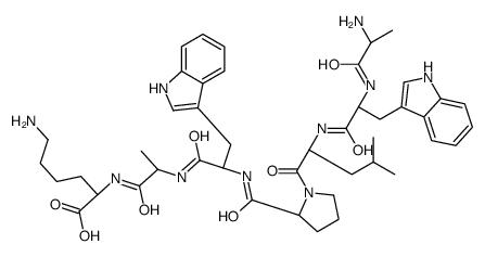 (2S)-6-amino-2-[[(2S)-2-[[(2S)-2-[[(2S)-1-[(2S)-2-[[(2S)-2-[[(2S)-2-aminopropanoyl]amino]-3-(1H-indol-3-yl)propanoyl]amino]-4-methylpentanoyl]pyrrolidine-2-carbonyl]amino]-3-(1H-indol-3-yl)propanoyl]amino]propanoyl]amino]hexanoic acid Structure