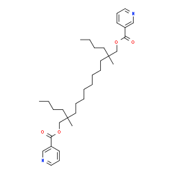 Nicotinic acid, 2,11-dibutyl-2,11-dimethyldodecamethylene ester Structure