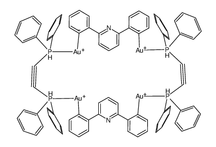 (gold(I))2(μ-bis(diphenylphosphanyl)CC)2(pyridyl-2,6-diphenyl)2结构式