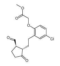 2α-<2-<2-(methoxycarbonylmethoxy)-5-chlorophenyl>ethyl>-3β-formylcyclopentanone结构式