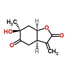 (3AR,6S,7AR)-四氢-6-羟基-6-甲基-3-亚甲基-2,5(3H,4H)-苯并呋喃二酮结构式