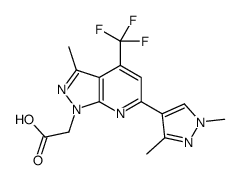 [6-(1,3-Dimethyl-1H-pyrazol-4-yl)-3-methyl-4-(trifluoromethyl)-1H-pyrazolo[3,4-b]pyridin-1-yl]acetic acid Structure