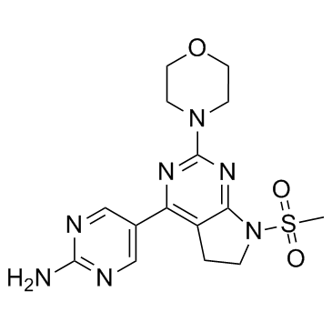 [5-[7-甲磺酰基-2-(吗啉-4-基)-6,7-二氢-5H-吡咯并[2,3-D]嘧啶-4-基]嘧啶-2-基]胺图片