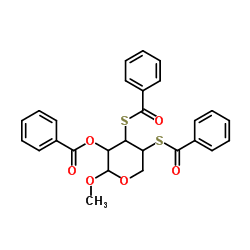 Lyxopyranoside, methyl3,4-dithio-, tribenzoate, b-L- (7CI,8CI) picture