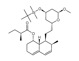(S)-(1S,7S,8S,8aR)-8-(2-((2R,4R,6S)-4-((tert-butyldimethylsilyl)oxy)-6-methoxytetrahydro-2H-pyran-2-yl)ethyl)-7-methyl-1,2,3,7,8,8a-hexahydronaphthalen-1-yl 2-methylbutanoate Structure