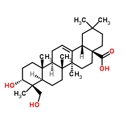 (3α)-3,24-Dihydroxyolean-12-en-28-oic acid structure