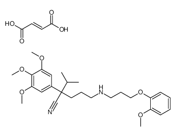 (E)-but-2-enedioic acid,5-[3-(2-methoxyphenoxy)propylamino]-2-propan-2-yl-2-(3,4,5-trimethoxyphenyl)pentanenitrile Structure