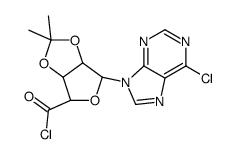 1-(6-氯-9H-嘌呤-9-基)-1-脱氧-2,3-O-异亚丙基-beta-D-呋喃核糖酰氯结构式