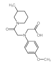 {(4-Methoxyphenyl)[2-(3-methylpiperidin-1-yl)-2-oxoethyl]amino}acetic acid Structure