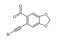 5-(2-bromoethyn-1-yl)-6-nitrobenzo[1,3]dioxole结构式