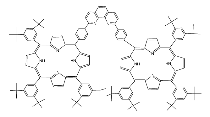 2-(4-(5,15,20-tris(3,5-di-tert-butylphenyl)porphyrin-10-yl)phenyl)-9-(4-(10,15,20-tris(3,5-di-tert-butylphenyl)porphyrin-5-yl)phenyl)-1,10-phenanthroline Structure