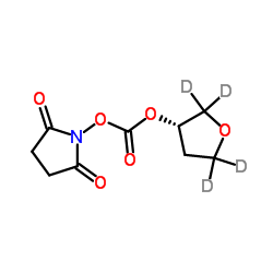 1-({[(3S)-(2,2,5,5-2H4)Tetrahydro-3-furanyloxy]carbonyl}oxy)-2,5-pyrrolidinedione Structure