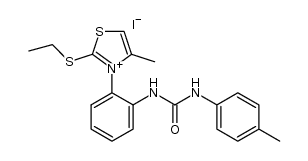 2-(ethylthio)-4-methyl-3-(2-(3-p-tolylureido)phenyl)thiazol-3-ium iodide Structure