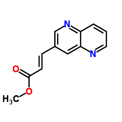 (E)3-(1,5-萘啶-3-基)丙烯酸甲酯结构式