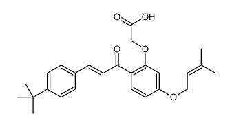 2-[2-[(E)-3-(4-tert-butylphenyl)prop-2-enoyl]-5-(3-methylbut-2-enoxy)phenoxy]acetic acid结构式