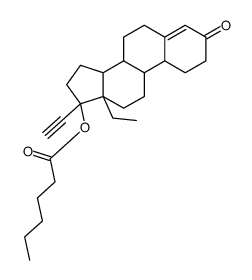 [(8R,9S,10R,14S)-13-ethyl-17-ethynyl-3-oxo-1,2,6,7,8,9,10,11,12,14,15,16-dodecahydrocyclopenta[a]phenanthren-17-yl] hexanoate结构式