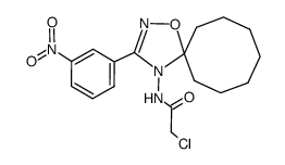 2-chloro-N-(3-(3-nitrophenyl)-1-oxa-2,4-diazaspiro[4.7]dodec-2-en-4-yl)acetamide Structure