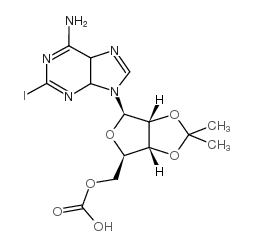 2-碘腺苷5'-羧基-2',3'-丙酮化物结构式