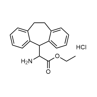2-氨基-2-(10,11-二氢-5H-二苯并[a,d][7]环烯-5-基)乙酸乙酯盐酸盐结构式