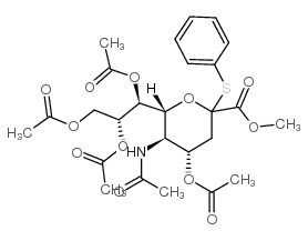 5-乙酰氨基-4,7,8,9-四-O-乙酰基-3,5-二脱氧-2-S-苯基-2-硫代-D-甘油-D-半乳-2-吡喃神经氨酸甲酯图片