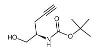 (R)-(1-羟基甲基-3-丁炔基)-氨基甲酸叔丁酯结构式
