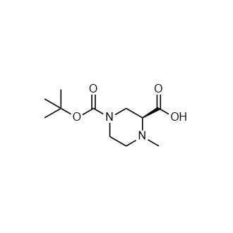 (S)-4-(叔丁氧羰基)-1-甲基哌嗪-2-羧酸结构式