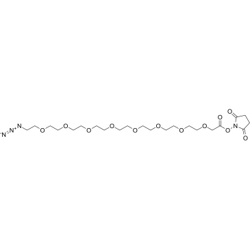 Azido-PEG8-CH2CO2-NHS Structure