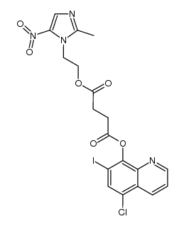 1-(5-chloro-7-iodoquinolin-8-yl)-4-[2-(2-methyl-5-nitro-1H-imidazolyl)ethyl]butandioate结构式