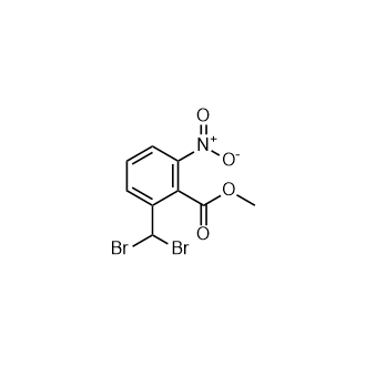 2-(二溴甲基)-6-硝基苯甲酸甲酯结构式