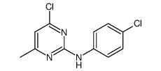 4-氯-N-(4-氯苯基)-6-甲基-2-氨基嘧啶结构式