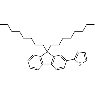 2-(9,9-二辛基-9H-芴-2-基)噻吩结构式