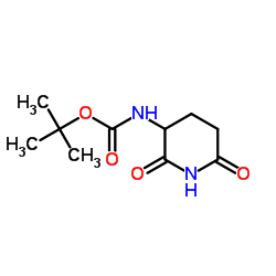 3-Boc-氨基-2,6-二氧代哌啶结构式