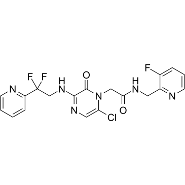 1(2H)-Pyrazineacetamide, 6-chloro-3-[[2,2-difluoro-2-(2-pyridinyl)ethyl]amino]-N-[(3-fluoro-2-pyridinyl)Methyl]-2-oxo-结构式