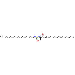 D-异戊基-N-[2-(1,3-二羟基-4E-十八烯)]-N'-十六烷-脲结构式