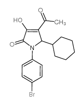 2H-Pyrrol-2-one, 4-acetyl-1-(4-bromophenyl)-5-cyclohexyl-1,5-dihydro-3-hydroxy- Structure