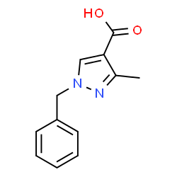 3-Methyl-1-(phenylmethyl)-1H-pyrazole-4-carboxylic acid结构式