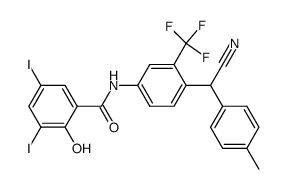 N-{4-[α-cyano-α-(4methylphenyl)methyl]-3-(trifluoromethyl)phenyl}-2-hydroxy-3,5-diiodobenzamide Structure