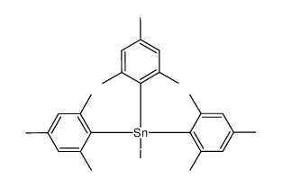tris(2,4,6-trimethylphenyl)tin(IV) iodide Structure